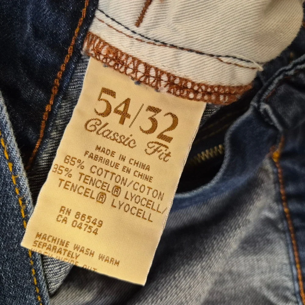 Tommy Bahama Jeans Mens 54 (52)/32 Classic Fit Blue Denim Straight Cotton Tencel